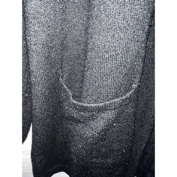 Loft Womens Open Front Black Cardigan Lightweight Knit With Pockets Size S - Picture 5 of 5